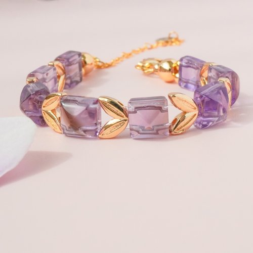 金字塔巴西紫水晶手排手鍊