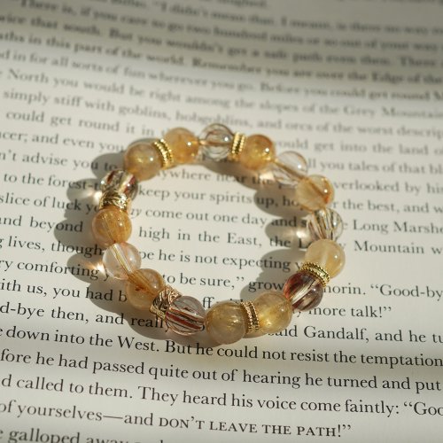 金髪晶黑金超七髪晶14KGF手鏈