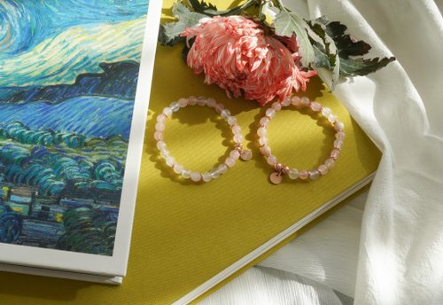 櫻花瑪瑙芙蓉粉晶14KGF手鏈