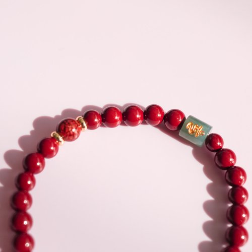 天然原礦轉運紫晶砂晶體砂翡翠六字真言珠925純銀手鏈