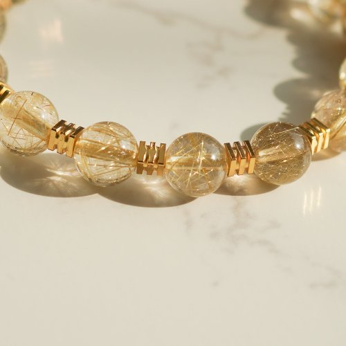 7A金髮晶14KGF手鏈