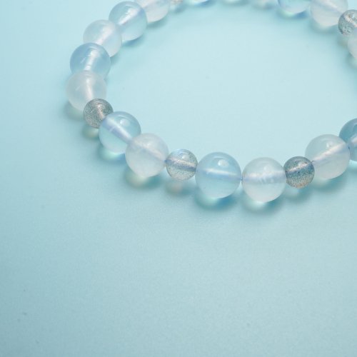 海藍寶藍月光拉長石14kGF手鏈