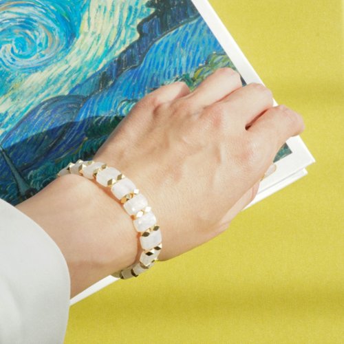 藍月光石14kGF手排手鏈