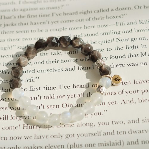 藍月光石銀曜石生肖轉運925純銀手鏈