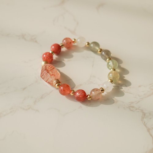 天然黑金超隨型珠阿魯沙14KGF手鏈