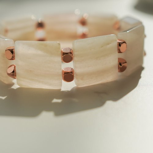 粉晶14KGF手排手鏈