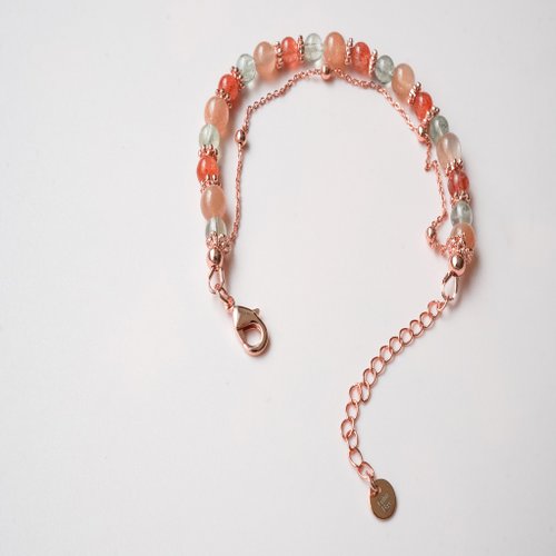 阿魯沙橙月光14KGF包玫瑰金雙鏈手鏈