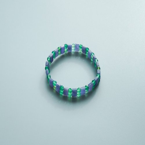 坦桑石綠瑪瑙手排手鏈