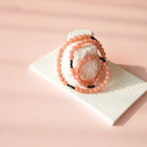 太陽石切面黑碧璽項手鏈