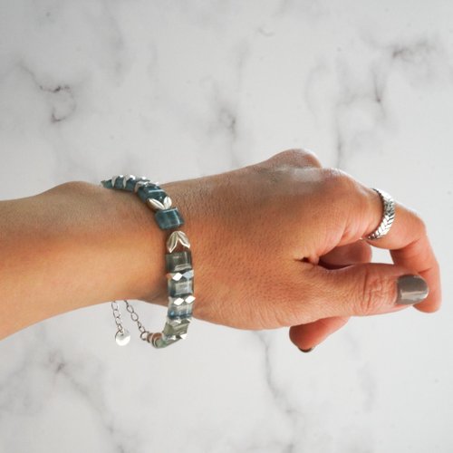 藍晶石925純銀手排手鏈