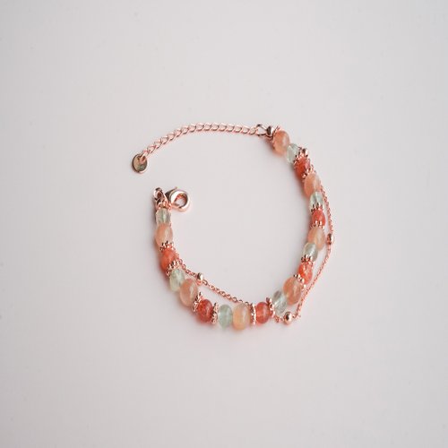 阿魯沙橙月光14KGF包玫瑰金雙鏈手鏈