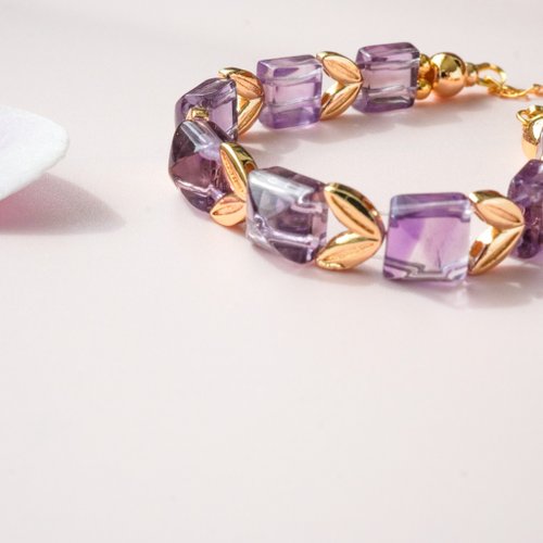 金字塔巴西紫水晶手排手鍊