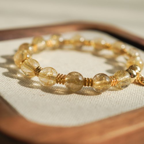 7A金髮晶14KGF手鏈