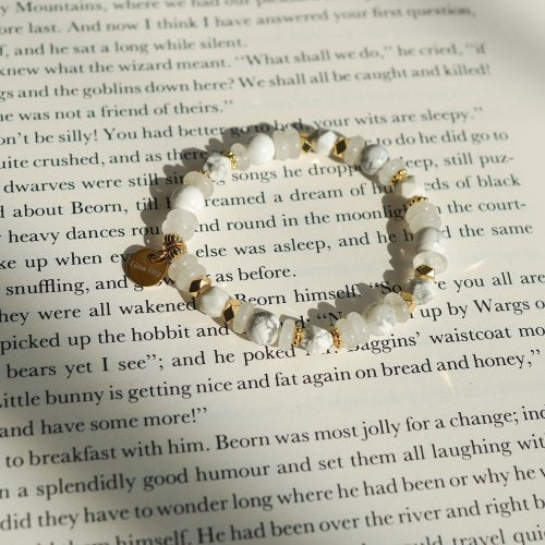 白松石白幽靈算盤珠14KGF手鏈