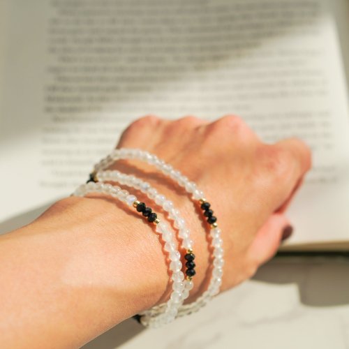 藍月光石切面黑碧璽14KGF手鏈