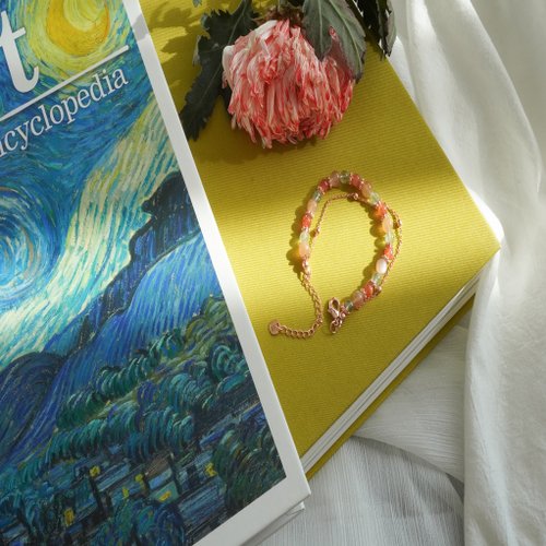 阿魯沙橙月光14KGF包玫瑰金雙鏈手鏈