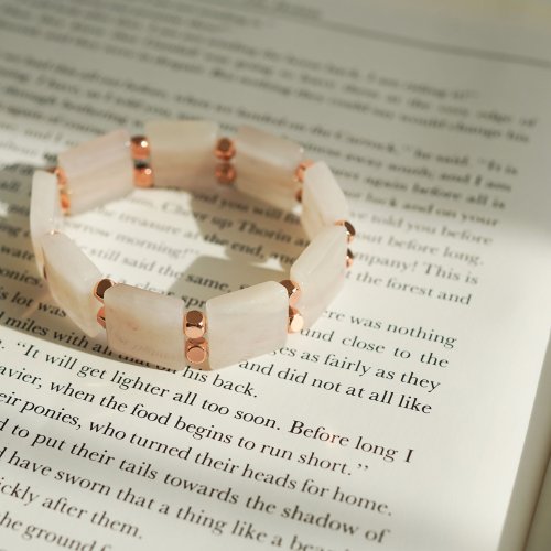 粉晶14KGF手排手鏈