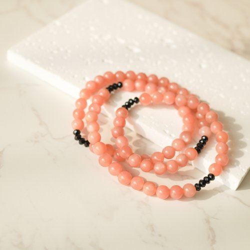 太陽石切面黑碧璽項手鏈