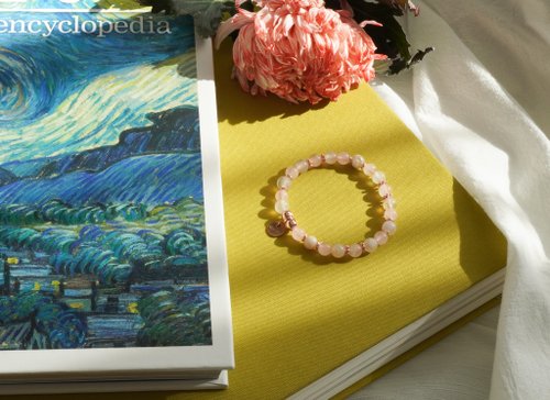 櫻花瑪瑙芙蓉粉晶14KGF手鏈