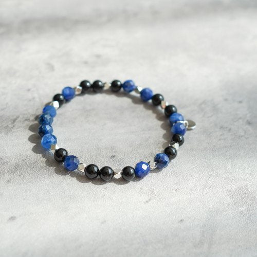 黑碧璽切面藍晶石14KGF手鏈