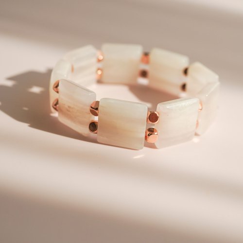 粉晶14KGF手排手鏈