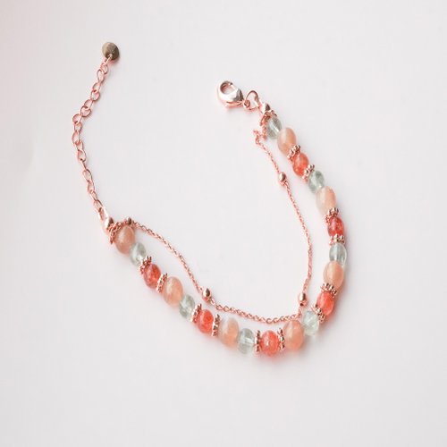 阿魯沙橙月光14KGF包玫瑰金雙鏈手鏈