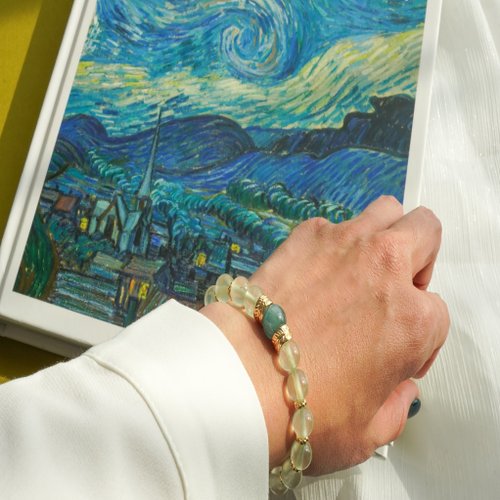 藍晶石葡萄石14KGF手鏈