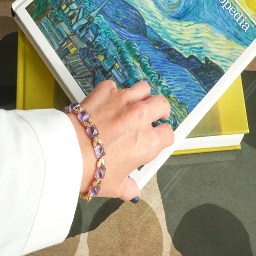 金字塔巴西紫水晶手排手鍊