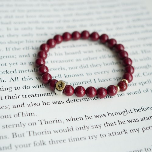 天然原礦紫金硃砂晶體硃砂生肖轉運925純銀手鏈