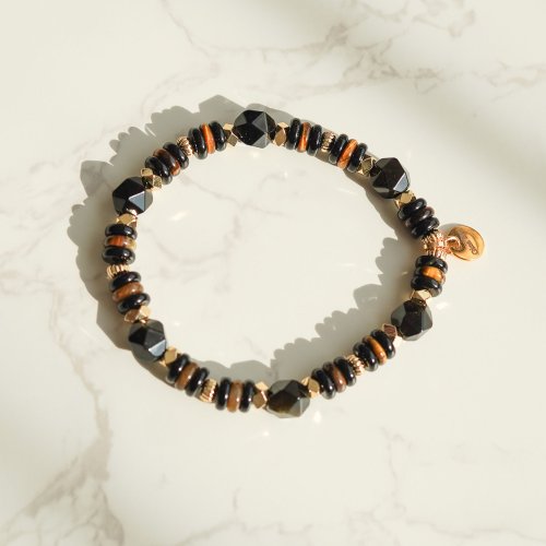 切面金矅石虎眼算盤14KGF手鏈