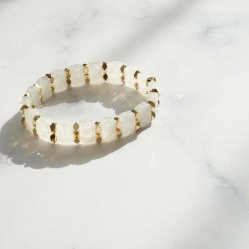 藍月光石14kGF手排手鏈