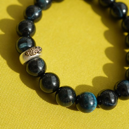 藍虎眼石貔貅吞金生肖轉運14KGF手鏈