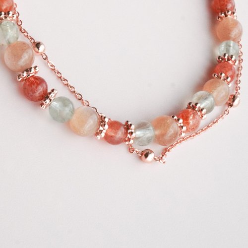 阿魯沙橙月光14KGF包玫瑰金雙鏈手鏈