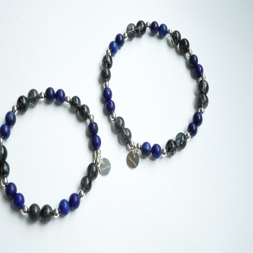 黑髮晶青金石手鏈