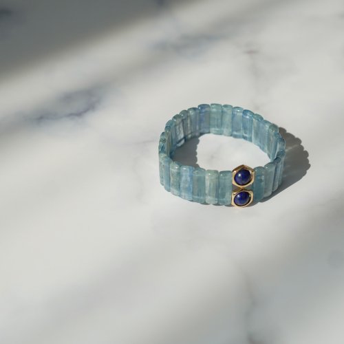 藍晶石青金石14KGF手排手鏈