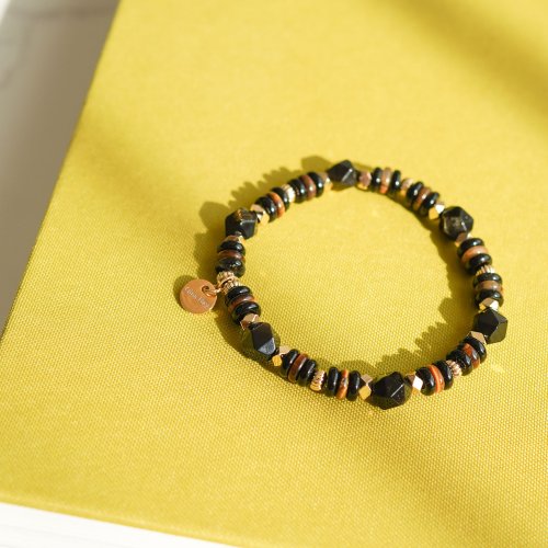 切面金矅石虎眼算盤14KGF手鏈