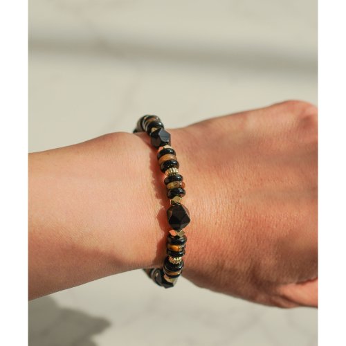 切面金矅石虎眼算盤14KGF手鏈