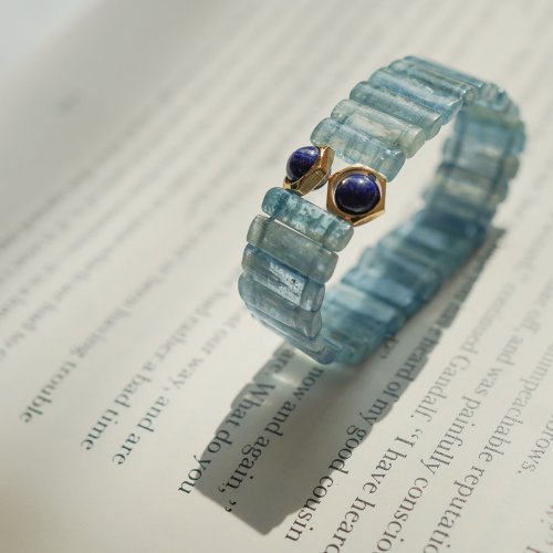 藍晶石青金石14KGF手排手鏈