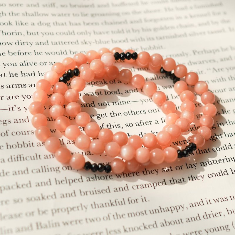 太陽石切面黑碧璽項手鏈