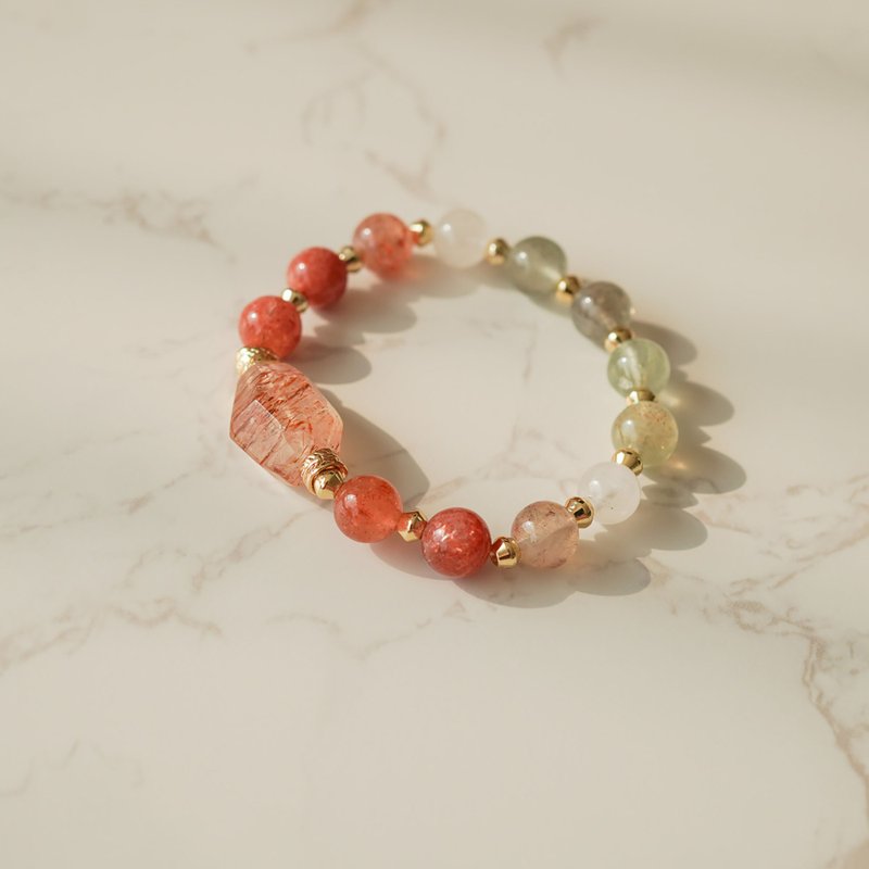 天然黑金超隨型珠阿魯沙14KGF手鏈