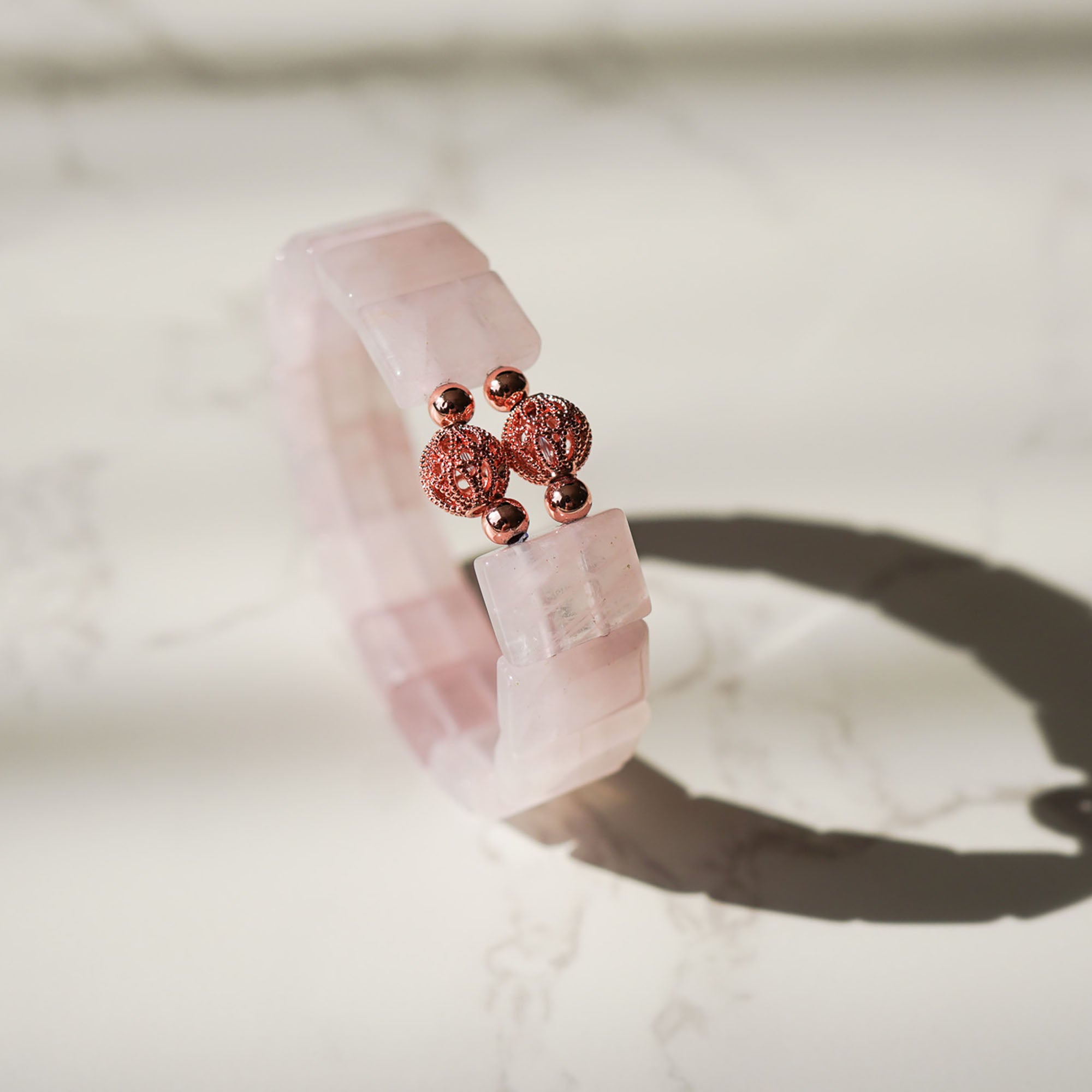 粉晶14KGF手排手鏈