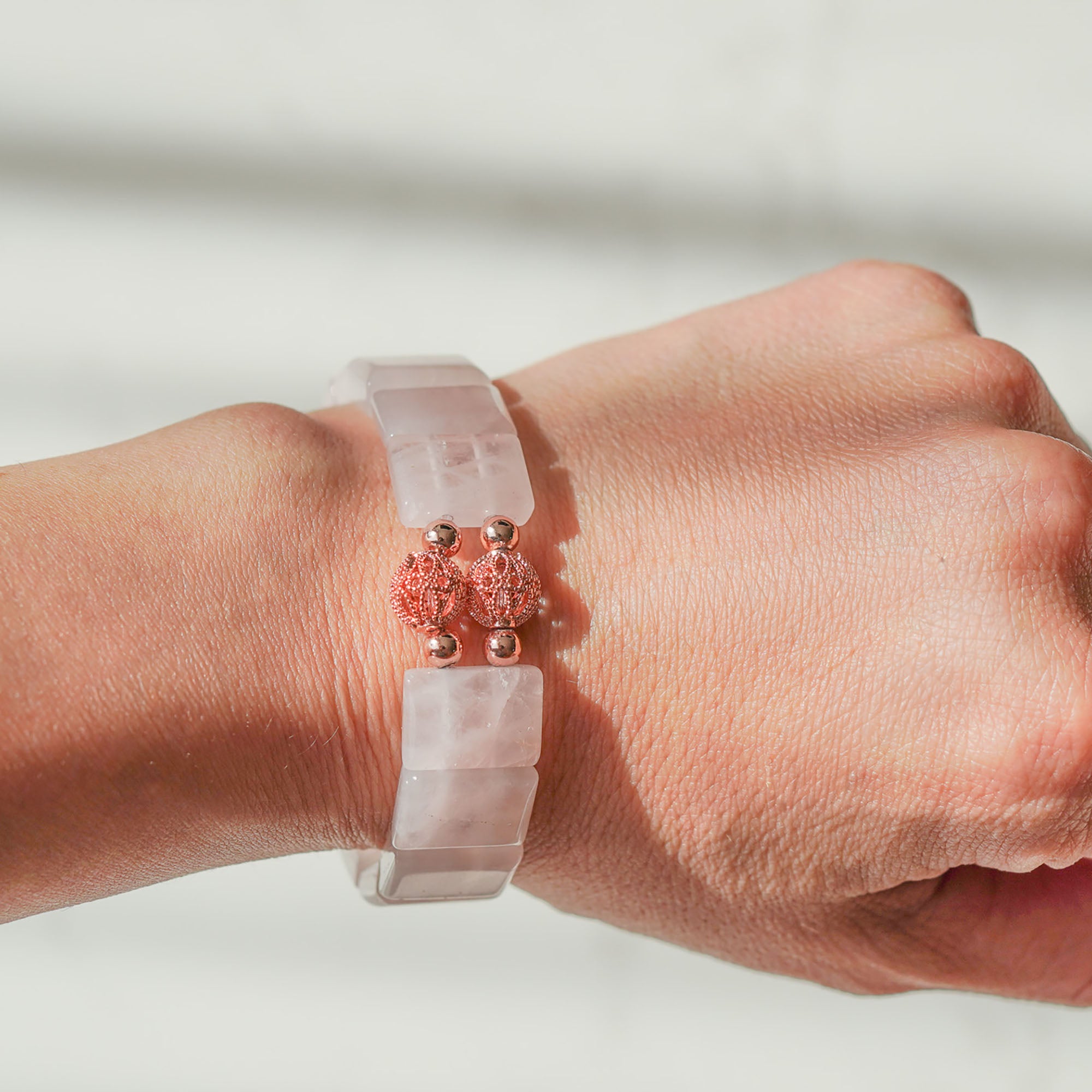 粉晶14KGF手排手鏈