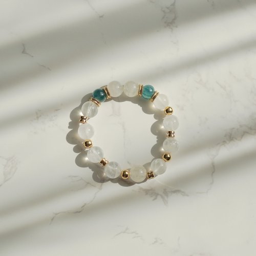 白幽靈藍晶石14KGF手鏈