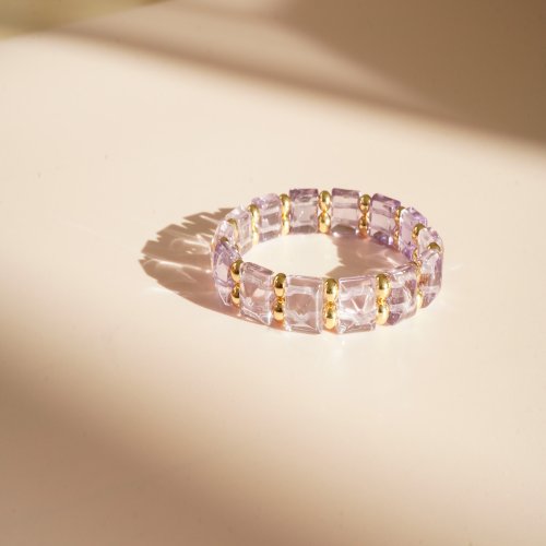 天然金字塔巴西紫水晶14kGF手鏈