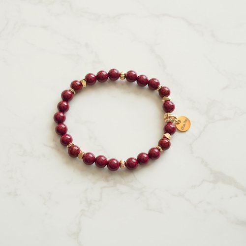 天然原礦紫晶14KGF彈性手鍊