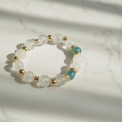 白幽靈藍晶石14KGF手鏈