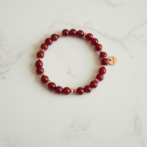 紅瑪瑙14KGF玫瑰金手鍊