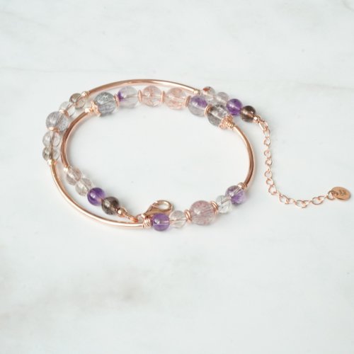 超七(super seven)925純銀包玫瑰金雙鏈