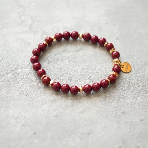 天然原礦紫晶14KGF彈性手鍊