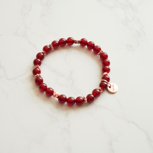 紅瑪瑙14KGF玫瑰金手鍊